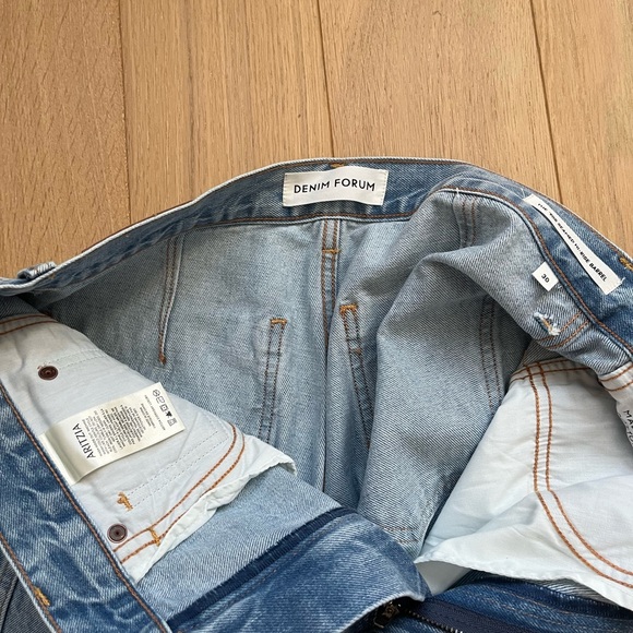 Denim Forum 90’s Seamed Barrel Leg Jeans Light Wash  30 10 Non Stretch - Picture 5 of 7